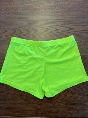 Neon Lime Mens Square Cut Athletic Bathing Suit ( Best fit 34 waist )